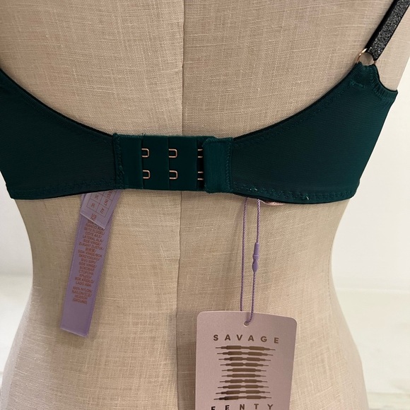 Elegant Lace Bra in Teal and Black - Picture 4 of 8